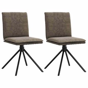 vidaXL Krzesło do jadalni ciemnoszare ze sztucznej sk&oacute;ry zamszowej