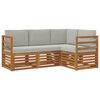 vidaXL Zestawy sof 4 pcs Naturalny i Jasny Szary Lite Drewno Akacji