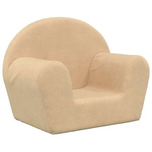 vidaXL Sofa dziecięca, kremowa, miękki plusz