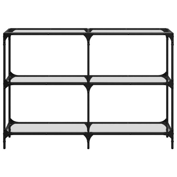 vidaXL Stolik konsolowy z przezroczystym, szklanym blatem, 118,5x30x81