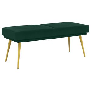 vidaXL Ławka podw&oacute;jna Ciemnozielony 120 x 45 x 46 cm Welur