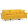 vidaXL 3-osobowa sofa wypoczynkowa z poduszkami, ż&oacute;łta, 180 cm
