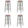 vidaXL Stołki barowe, 4 szt., srebrno-brązowe, MDF