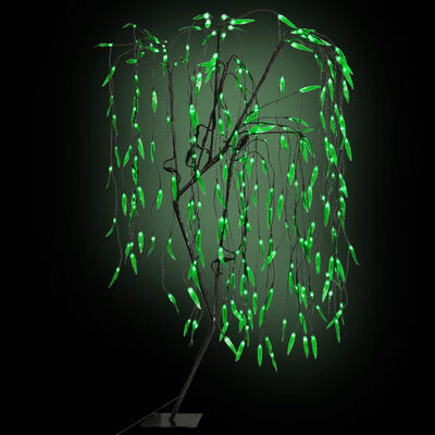 vidaXL Drzewko z lampkami LED, zielone światło, wierzba, 150 cm