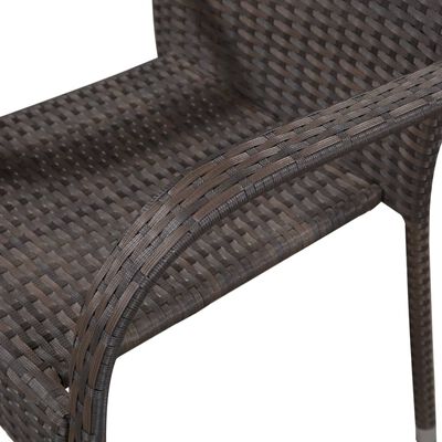 vidaXL Sztaplowane krzesła ogrodowe, 6 szt., polirattan, brązowe