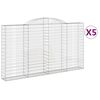 vidaXL Kosze gabionowe, 5 szt, 300x30x160/180 cm, galwanizowane żelazo