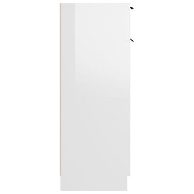 vidaXL Szafka łazienkowa, biała o wysokim połysku, 32x34x90 cm