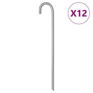 vidaXL Śledzie do namiotu, 12 szt, 41,5 cm, &Oslash;12 mm, stal galwanizowana