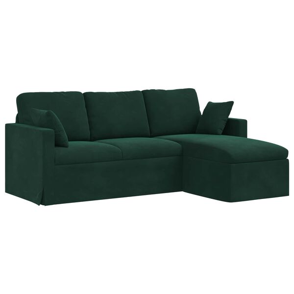 vidaXL Sofa Ciemna zieleń 198 x 134 x 80 cm Aksamit