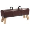 vidaXL ławka Ciemny brąz 110 x 30 x 45 cm Prawdziwa sk&oacute;ra