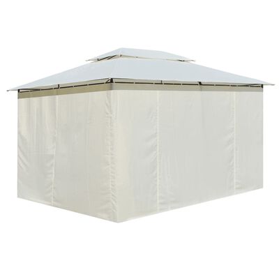 vidaXL Namiot ogrodowy z zasłonami, 4 x 3 m, biały