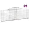 vidaXL Kosze gabionowe, 8 szt, 300x30x100/120 cm, galwanizowane żelazo