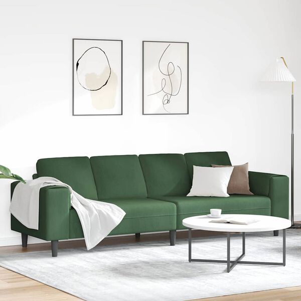 vidaXL Sofa Ciemna zieleń 250 x 77 x 76 cm Tkanina sztruksowa