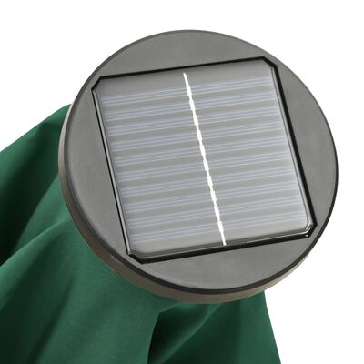vidaXL Parasol z lampkami LED, zielony, 200x211 cm, aluminium