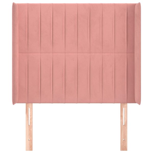 vidaXL Zagł&oacute;wek uszak, r&oacute;żowy, 103x16x118/128 cm, aksamit