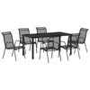 vidaXL Zestaw do jadalni w ogrodzie 7 pcs Czarny