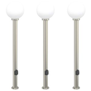 vidaXL Słupki oświetleniowe z wyjściem 3 szt. 120 cm Stal nierdzewna IP44