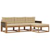vidaXL Zestaw sof na zewnątrz z poduszką 4 pcs Naturalny i Beżowy