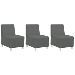 vidaXL Modułowa sofa bez podłokietnik&oacute;w 3 pcs Ciemnoszary