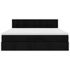 vidaXL Rama ł&oacute;żka otomana z materacem, czarna, 160x200 cm, tkanina