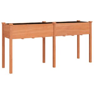 vidaXL Kwietnik z wyści&oacute;łką, brązowy, 161x45x76 cm, drewno jodłowe