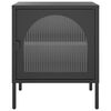 vidaXL Szafka nocna, czarna 50x35x60 cm, szkło i stal
