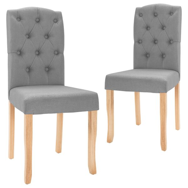 vidaXL Krzesła stołowe, 2 szt., jasnoszare, obite tkaniną