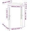 vidaXL Pergola w kształcie łuku, 150 x 60 x 210 cm, drewno