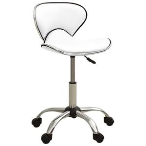 vidaXL Taboret kosmetyczny, biały, sztuczna sk&oacute;ra