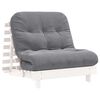 vidaXL Sofa rozkładana typu futon, z materacem, biała, 80x206x11 cm