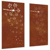 vidaXL Ogrodowe dekoracje ścienne, 2 szt., 105x55 cm, stal kortenowska