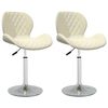 vidaXL Obrotowe krzesła stołowe, 2 szt., kremowe, aksamitne