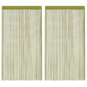 vidaXL Zasłony sznurkowe, 2 sztuki, 140 x 250 cm, zielone