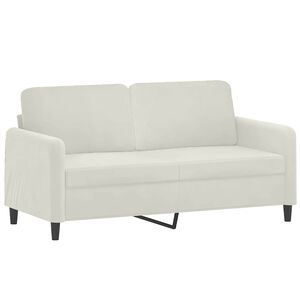 vidaXL Sofa 2-osobowa, kremowy, 140 cm, tapicerowana aksamitem