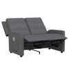 vidaXL Rozkładany fotel masujący, 2-os., jasnoszary, obity tkaniną