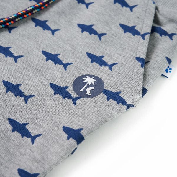 Szorty dziecięce ze sznurkiem ściągającym, jasnoszary melanż, 116