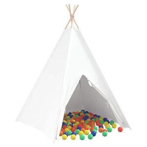 vidaXL Namiot Teepee Biały 120 x 120 x 150 cm Tkanina i Plastik