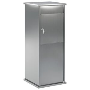 vidaXL skrzynka na listy srebrny 40 x 40 x 100 cm Stal ocynkowana