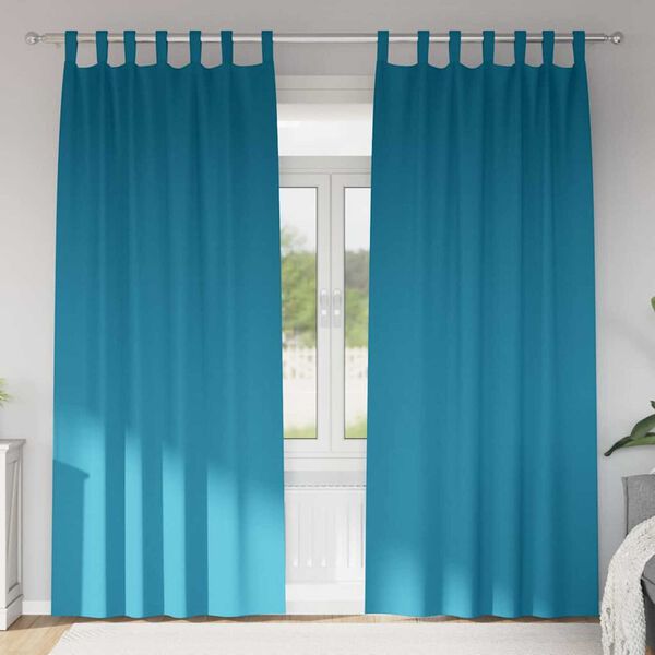 vidaXL Firany blackout z k&oacute;łkami 2 pcs Turkusowy 245 x 140 cm