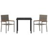 vidaXL Zestaw do jadalni w ogrodzie z poduszką 3 pcs Szary polirattan