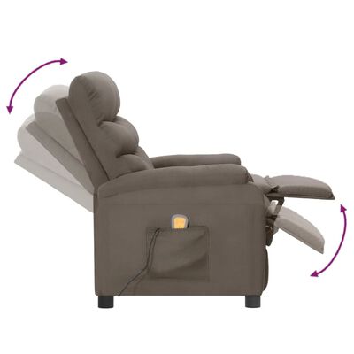 vidaXL Rozkładany fotel masujący, szary, sztuczna skóra