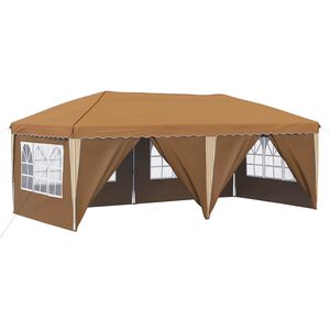 vidaXL Namiot imprezowy rozkładany 575 x 288 x 245 cm Beżowy