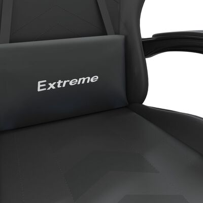 vidaXL Fotel gamingowy z podnóżkiem, czarny, sztuczna skóra