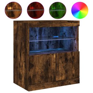 vidaXL Szafka z oświetleniem LED, przydymiony dąb, 60x37x67 cm