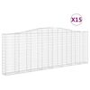 vidaXL Kosze gabionowe, 15 szt, 400x30x140/160cm, galwanizowane żelazo