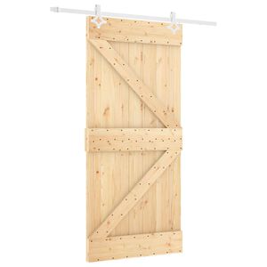vidaXL Drzwi przesuwne 100 x 210 cm Lite drewno sosnowe
