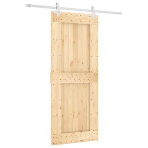 vidaXL Drzwi przesuwne 85 x 210 cm Lite Drewno Sosnowe (Nieobrobione)