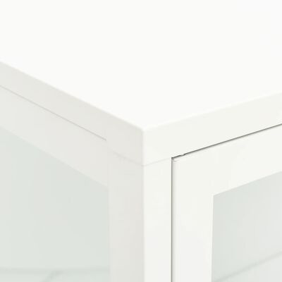 vidaXL Szafka boczna, biała, 75x35x105 cm, stal i szkło