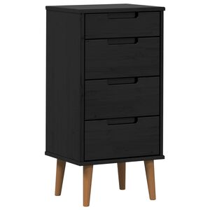vidaXL Komoda z szufladami MOLDE Czarny 40 x 35 x 82 cm