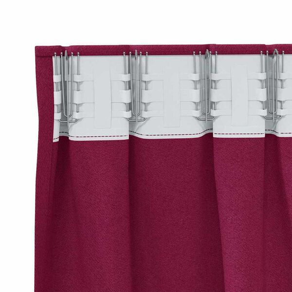 vidaXL Firany blackout z k&oacute;łkami 2 pcs Czerwone wino 260 x 140 cm